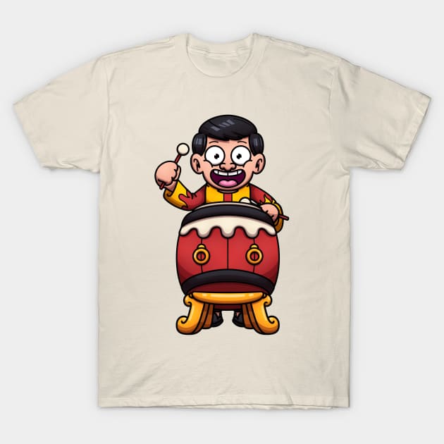 Traditional Chinese Musician Playing The Drum T-Shirt by TheMaskedTooner